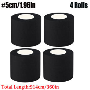 4 Cuộn Băng Dính Thể Thao Thể Thao Chống Thấm Nước Cotton Trắng Hỗ Trợ Chấn Thương Đấm Bốc 2.5/3.8/5Cm Băng Quấn