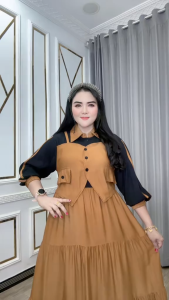 Dress Lufika Rompi 0094-3600 – Katun Rayon Twill Adem Busui Friendly