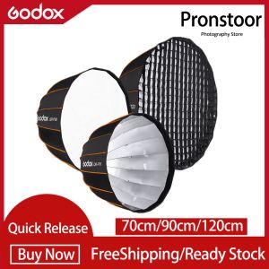 Godox QR-P70แบบนิ่มลึกแบบพาราโบลา QR-P120 120ซม. QR-P90 70ซม. มีตารางรังผึ้งสำหรับติดโบว์สตูดิโอแฟลชสตูดิโอแบบต่อเนื่อง