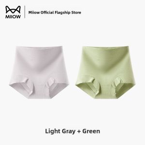 miiow | Pure Cotton Antibacterial Womens Boxer Briefs High Waist Comfortable Underwear Four Corners Anti-Light Large Size Shorts
