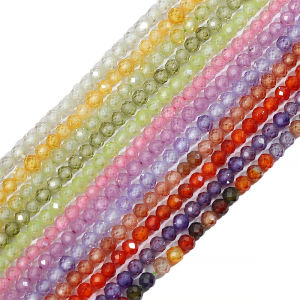 90-185pcs 2/3/4mm chất lượng cao mặt Zircon hạt cườm tròn nhỏ cho Vòng tay tự làm trang sức Làm Vòng Cổ Hạt