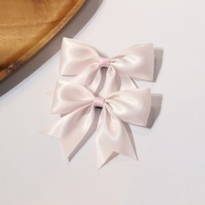 Baby Pink and Blue Small Tail Bows Barrettes a Pair of Hairclips Duckbill Clip Pairs Horsetail Headwear Gentle Girl Color Hairpin