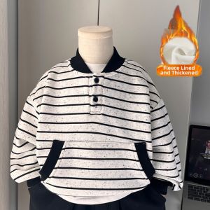 Fluffy Lined Boys Hoodie Autumn Winter Fitted