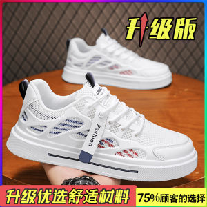 Breathable Canvas Mens Shoes Summer Mesh Casual Flat Popular Korean Style Low Top Glue Adhesive Rubber Outsole round Toe