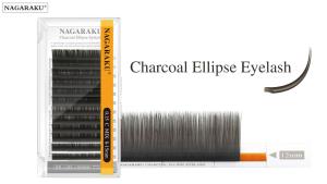 วงรีแบนถ่าน NAGARAKU ขนตาปลอมปลายแยกเป็นรูปวงรีนุ่มและขนตาปลอมธรรมชาติ