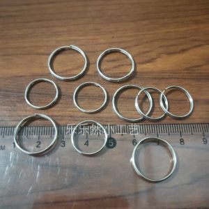 Nickel Plated Car Key Ring Loop Fine Wire Double Ring Keychain Metal Wire Key Holder Creative Gift Festival Supplies