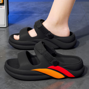 Mens Outdoor Sports Sandals Thick Bottom EVA Slip-On Shoes Anti-Slip Odor-Resistant Summer Beach Shoes Casual Daily Wear