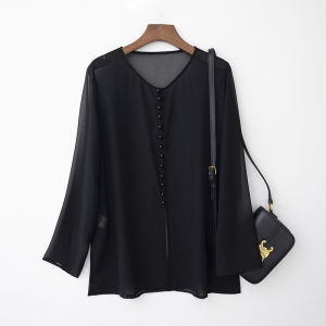 เสื้อคาร์ดิแกนแขนยาวทรงหลวมสำหรับผู้หญิงในช่วงฤดูร้อน เสื้อคลุมผ้าชีฟองบางเบา ทรงหลวม แขนยาว ปกป้องจากแสงแดด แฟชั่นฤดูร้อนใหม่