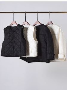 Silk And Hemp Embroidered Satin Light Minimalist Chinese Style Cotton Jacket Pearl Luster Simple Design round Neck Single Button