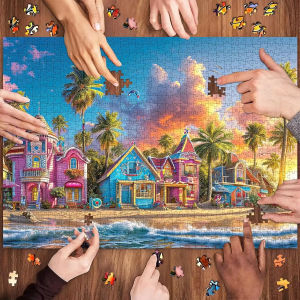 Romantic Beach Adult Paper Puzzle 1000/500/1200 Pieces Jigsaw Puzzles for Gameroom Bedroom Livingroom Challenging Game