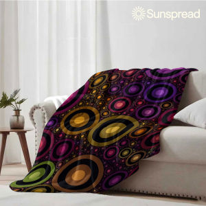 Color Rings Soft Warm Flannel Blanket Lightweight Cozy Christmas Halloween Home Decor Room