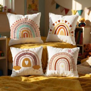 Pattern Rainbow Print Cushion Cover Decorative Cushions Covers Cover Sofa 50x50 Pillow 4 Piece 45x45 40x40 Pillowcase