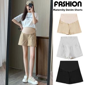 Maternity Washed Denim Loose Summer Maternity Shorts