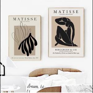 BILIBILI | Henri Matisse Abstract Painting Minimal Illustration Wall Art Canvas Prints Vintage  Beige Wall Pictures Home Decor