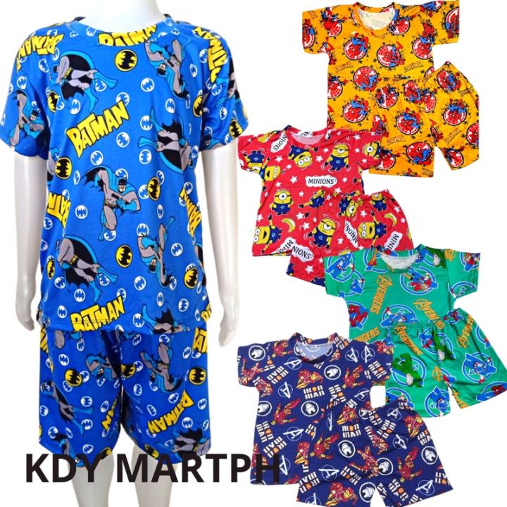 MMK NEW PAJAMA SLEEPWEAR TERNO T-Shirt & Pajama Terno for Boys and Girls | Random Assorted Design 1 to 11 years old