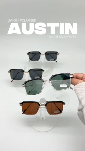 AUSTIN Mens Polarized Square Sunglasses (Size 49) - UV Protection Medium Fit