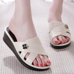 Womens Platform Sandals Thick Bottom Slip-On Shoes Summer New Style Waterproof Cushion Casual Hollow out Leisure Shoes