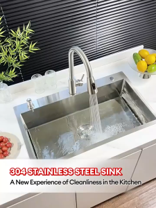 IUGA 304 Stainless Steel Kitchen Sink Single/Double Sink Heavy Duty Nano Sink Lababo With Faucet Set