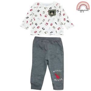 Mickey Mouse Gray Baby Sweatshirt and Terno Set Premium Tracksuit 0-9 Months SS123