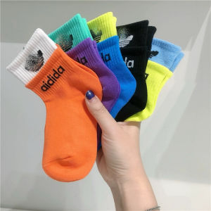 Pure Cotton Combed Cotton Mid-Calf Sports Socks for Boys And Girls Colorful Student Socks Childrens Footwear Comfortable Breathable