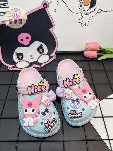 Girls Summer Anti-Slip EVA Clog Shoes Cute Hole Design Childrens Outdoor Slippers Breathable Comfortable Flat Heel Cartoon Style