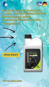 Dầu Nhớt Tổng Hợp Toàn Phần Xe Máy PKL BLUECHEM PROTEC 5W40 (Racing) API SP JASO MA2 ESTER CORE PAO - 1 Lít