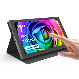 หน้าจอ Raspberry Pi APPROTII 7นิ้ว 1024X600 IPS Portable Monitor 5-Points Capacitive Touchscreen Display Mini HDMI Monitor สำหรับแล็บท็อป Raspberry Pi 4B/3B+/3A+ & Banana Pi Win7/8/10/11