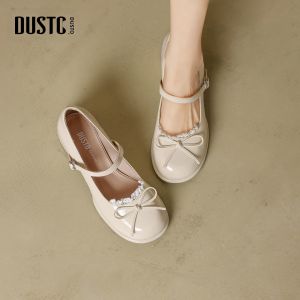 DUSTO | Lace Bow Mary Jane Shoes Women Thick Heels