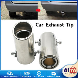 Universal Car Exhaust Tip Round Stainless Steel Muffler Tail Trim Rear Auto Exhaust Pipe Nozzle Silencer Pipe Inlet