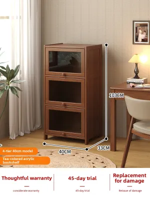 YONGJUE | Dust-proof Living Room Corner Standing Storage Bookshelf Cabinet
