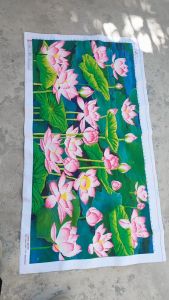 THÊU SẴN Tranh thêu chữ thập thành phẩm hoa sen LV3376 150*80cm