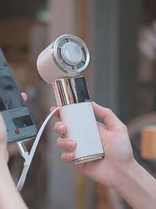 ZEELOT MF119 Ultra Portable Handheld Fan Strong Wind 1-100 Level Adjustment LED Display Screen Semiconductor Cooling Fan 9000mAh Long Battery Life Rechargeable Turbo mini Fan Suitable for Travel Work Commuting Outdoor Sports