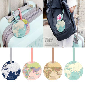 Fashion Map Luggage Tag ID Address Holder Baggage Label Travel PVC Aeroplane Baggage Tag 4 Colors