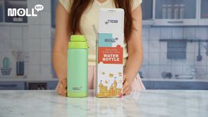 Mollcity 710ml  Wide Mouth Tumbler with Tea Filter Stainless Steel Water Bottle BPA-Free Double Walled Insulation Eco-Friendly Bottle for Teh & Kopi Reka Fesyen