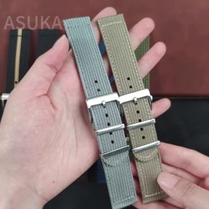 Woven Canvas Watch Strap 18mm 20mm 22mm Khaki Black Universal Nylon Band for Men Women Military Sport Soft Bracelet Accessories