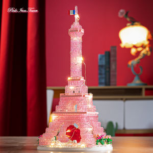 Eiffel Tower Pink Building Block Toy Assembly Particle Children Development Education Collection Toys Puzzle Boys And Girls Birthday Gifts Kids toys 6 Years Old And Above
