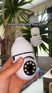 Kamera CCTV Sambung ke HP dengan Bulb Camera WiFi Voice Wireless 360 Degree 1080P & Waterproof Night Vision