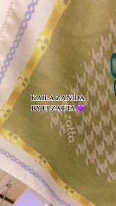 Elzatta KAILA ZANIDA hijab segiempat motif scarf terbaru nyaman mudah dibentuk ukuran standar