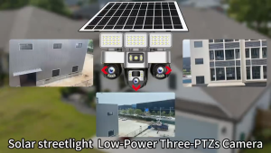 V380 Solar Security Camera 15MP 3 Lens Outdoor WiFi CCTV Floodlight Night Vision 2-Way Audio Surveillance Cam