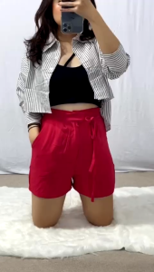 Sakura Glory - CELANA HOTPANTS KELLY CRINKLE AIRFLOW PREMIUM UKURAN ALLSIZE / BAWAHAN / WANITA / DEWASA / DISTRO / IMPORT / HIGHWAIST / COD / DISKON / GRATIS ONGKIR / MURAH