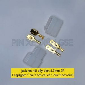 Jack kết nối dây điện 2P loại 6.3mm dành cho ô tô xe máy cao cấp(gồm đầu ghim)