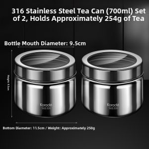 Korade | Stainless Steel 316 Portable Airtight Storage Can for Tea and Grains