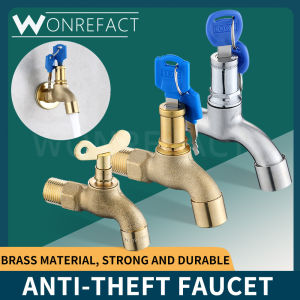 Brass Anti-Theft Faucet Garden Outdoor Faucet Washing Machine Wall Mounted Faucet Water Saving Durable With Key