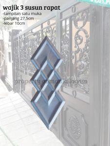 Ornament pagar wajik susun rapat tampilan satu muka | oranamen pagar