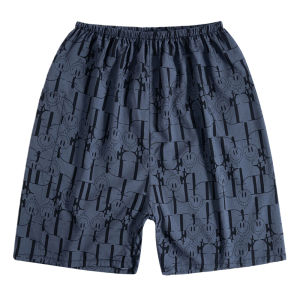 Summer Thin Men Cotton Silk Shorts Beach Pants Artificial Cotton Large Trunks plus Size Cotton Silk Home Pants Pajama Pants