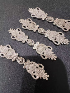 กระดุมโลหะตกแต่งสไตล์จีนใหม่ กระดุมหัวเข็มขัดผ้ากี่เพ้า กระดุมหัวเข็มขัดสไตล์จีนโบราณ Hanfu กระดุมหัวเข็มขัดจีน