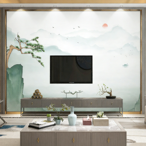 KEERMAN | Giấy Dán Tường Phong Cảnh Mực Tự Chế 3D