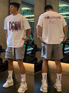 American High Street Heavyweight Pure Cotton Short Sleeve Mens T-shirt Summer Trendy Loose Fit Casual Top round Neck