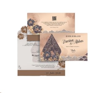 (50 Pcs) Cetak Undangan Nikah Undangan Pernikahan Lipat 3 Undangan Khitan Murah Artistik Rustik MQ107 Bisa COD Free Plastik opp dan Label nama