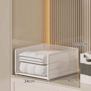Multi-Layer Closet Partition Shelf Storage Basket Rack Bedroom Dormitory Organizer Divider Clothes Basket Shelf Home Organizer